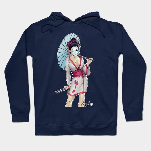 Geisha Pinup Hoodie by Eliaschatzoudis